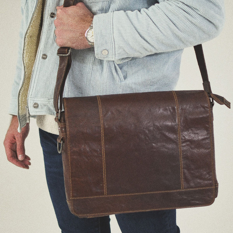 Jack Georges Voyager Full Size Messenger Bag 7315 Brown