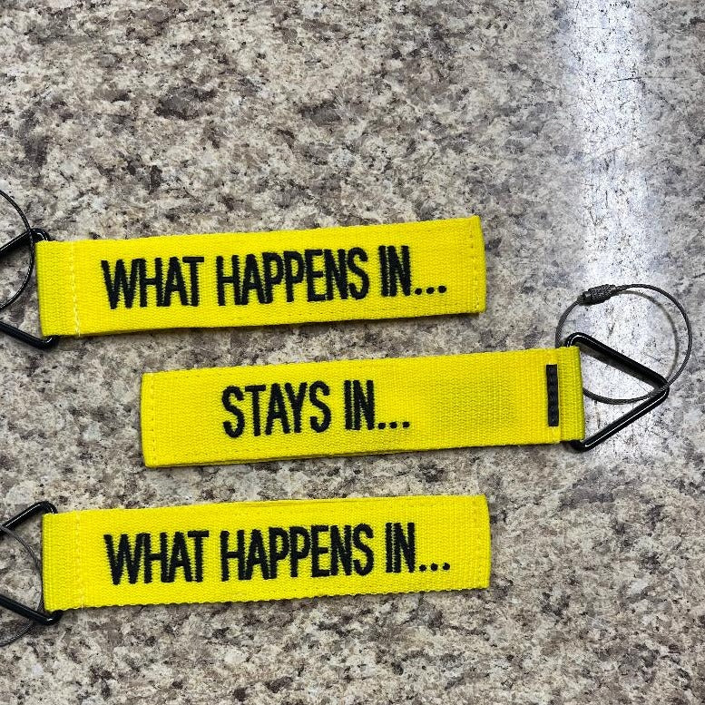 Tags for Bags "What Happens in... Stays In" Tude Luggage Tags 3 Pack
