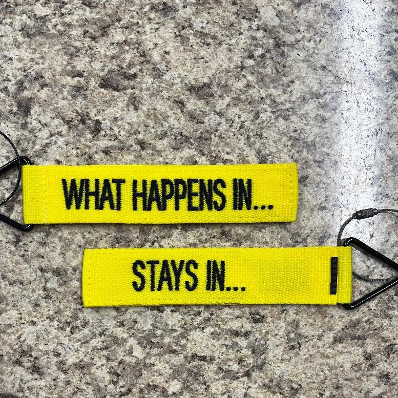 Tags for Bags "What Happens in... Stays In" Tude Luggage Tag