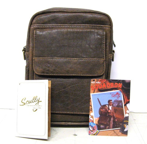 Scully 37-10-29 Distressed Brown Leather Aero Squadron Crossbody Shoul