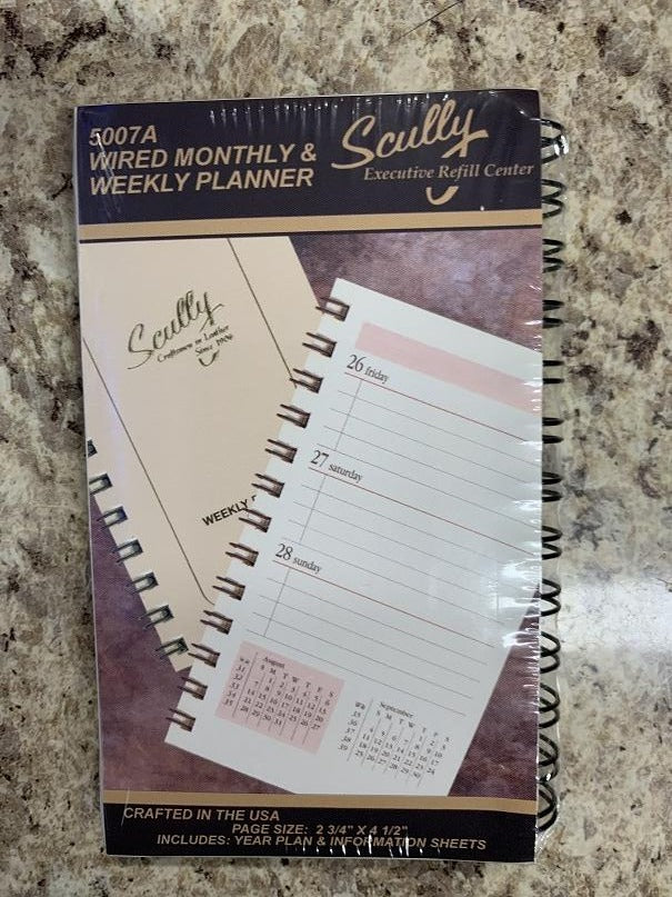 Scully 2024 DOS-01 Monthly + Weekly 6.75 x 3.75 6-Ring Agenda Refill  043964