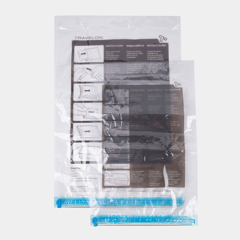 Travelon Set of 2 Compression Packing Bags 04250 Clear