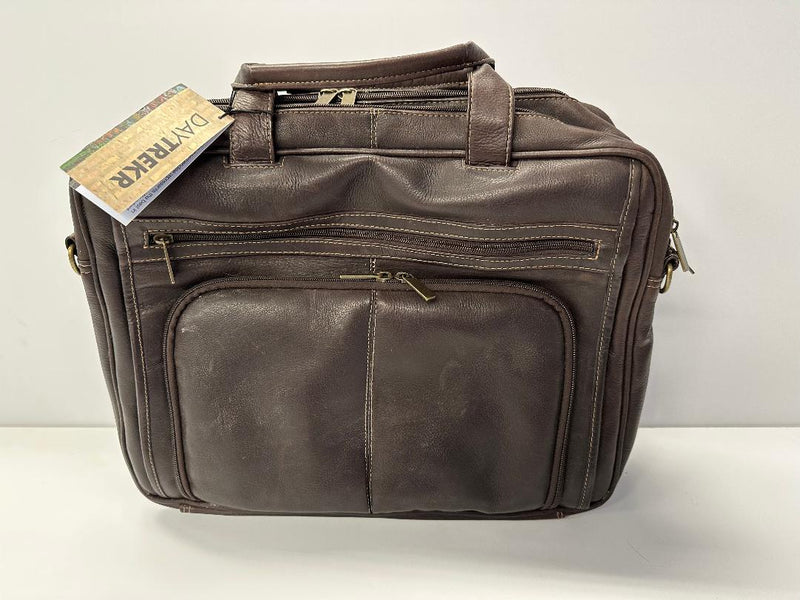 NLDA DayTrekr Double Top  Zip Leather Briefcase 771-1403