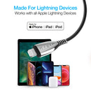 Hypercel TITANIUM USB to Lightning Braided Cable | 6ft | 15495 Black