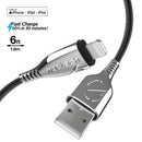 Hypercel TITANIUM USB to Lightning Braided Cable | 6ft | 15495 Black