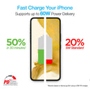 Hypercel TITANIUM USB-C to USB-C Braided Fast Charge Cable | 6ft | 15501 Black