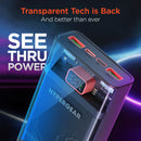 Hypercel 20,000mAh | ClearCharge XL Transparent Fast Charge Power Bank with 20W USB-C PD 15827