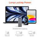 Hypercel 20,000mAh | Power Pack Pro+ Fast Charge Power Bank with 35W USB-C PD PPS and Digital Display 15843 Grey