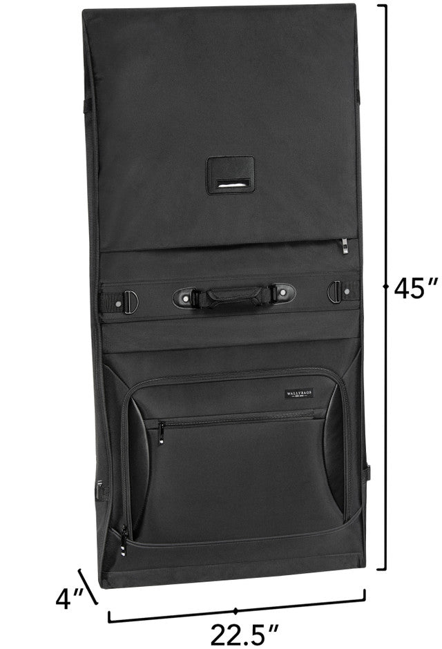 Clemco WallyBags Solutions 45" Premium Garment Bag with Shoulder Strap 1045 Black