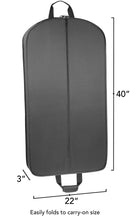 Clemco WallyBags 40” Deluxe Travel Garment Bag with Two Pockets 804 Black