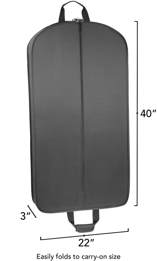 Clemco WallyBags 40” Deluxe Travel Garment Bag with Two Pockets 804 Black