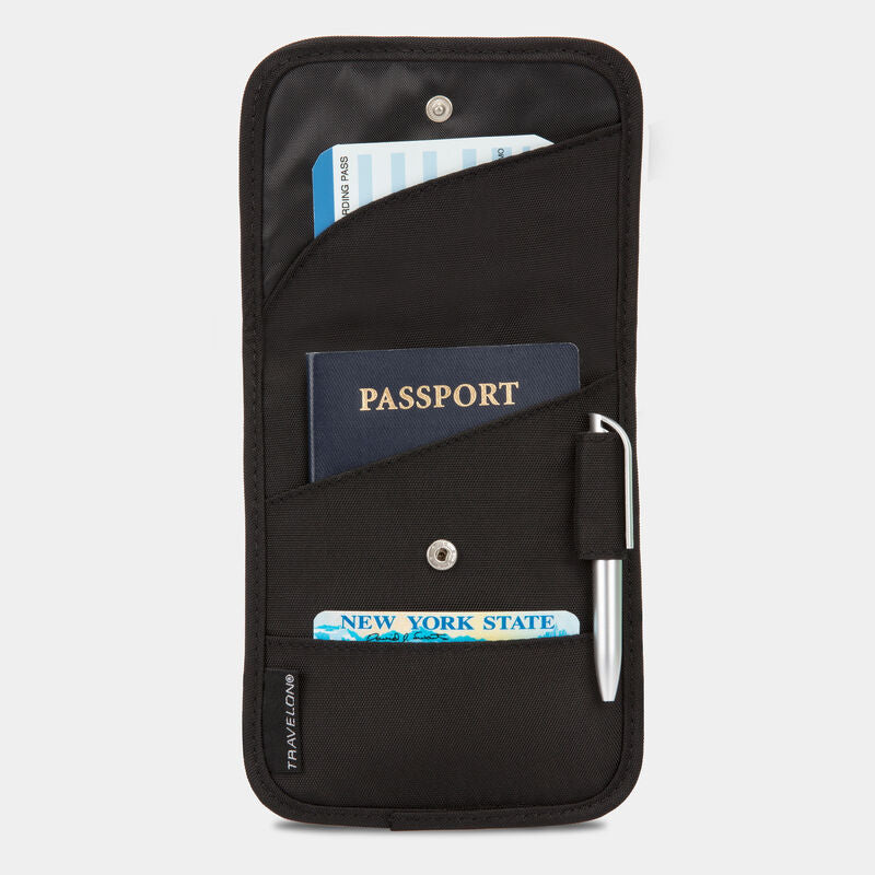 Travelon ID and Boarding Pass Holder w/Snap Closure 42764 Black