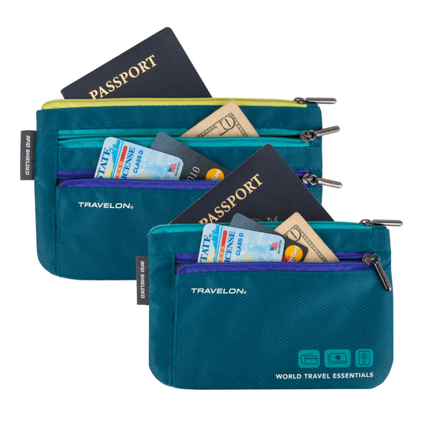 Travelon SET OF 2 CURRENCY & PASSPORT ORGANIZERS 43370