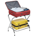 Private Label 2-Tier X-Shaped Steel Luggage Rack with Nylon Straps & Rubber Feet 71054
