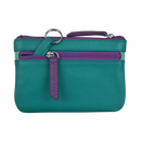 ILI RFID Blocking Leather Zip Coin Purse 6413