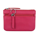 ILI RFID Blocking Leather Zip Coin Purse 6413