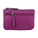 ILI RFID Blocking Leather Zip Coin Purse 6413