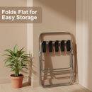Private Label 2-Tier X-Shaped Steel Luggage Rack with Nylon Straps & Rubber Feet 71054