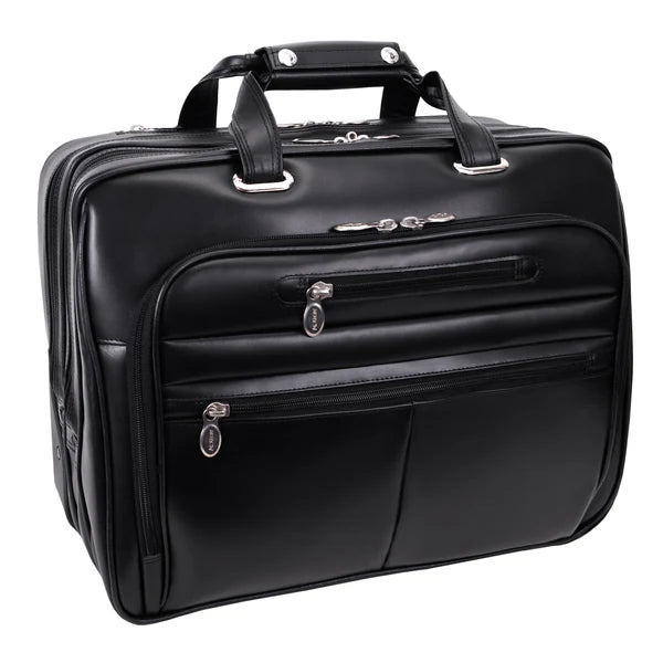 McKlein L Series WRIGHTWOOD | 17” Leather Wheeled Laptop Briefcase 80505