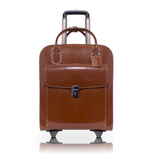 McKlein L Series UPTOWN | 15” Leather Vertical Wheeled Laptop Briefcase 9769