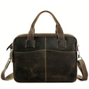 Jack Georges Arizona Double Entry Top Zippered Briefcase A4230 Brown