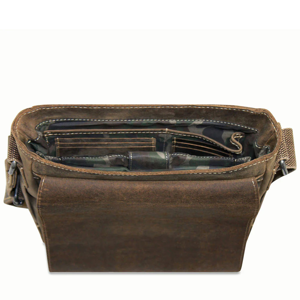 Jack Georges Arizona Crossbody Messeger Bag in Distressed Leather A454
