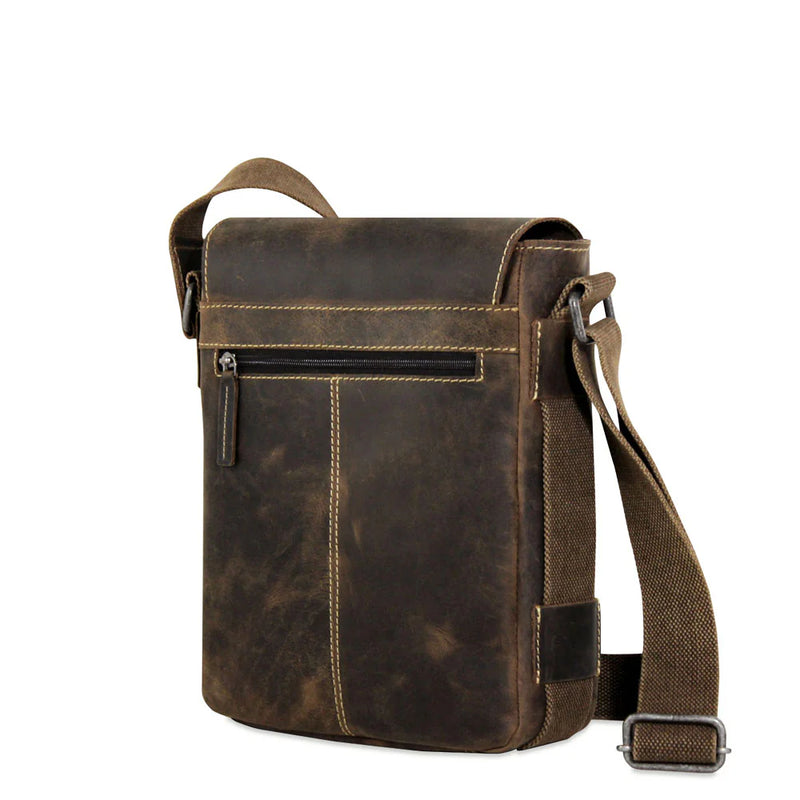 Jack Georges Arizona Crossbody Messeger Bag in Distressed Leather A4542