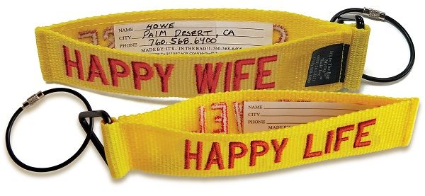 Tags for Bags Tude Tags "Happy Wife / Happy Life" Luggage Tag