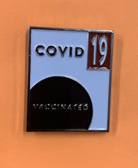 Covid 19 Square Vaccinated Pin
