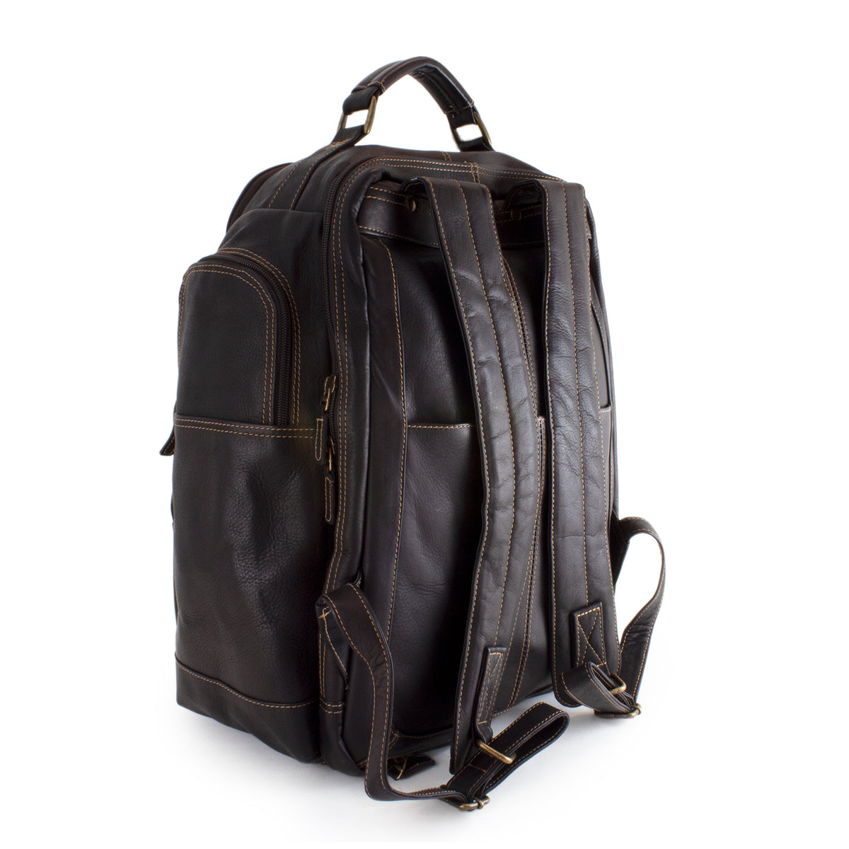 black women's leather backpack with laptop compartment frye DayTrekr Colombian Leather Ultimate Backpack 771-1603 & 771-22603