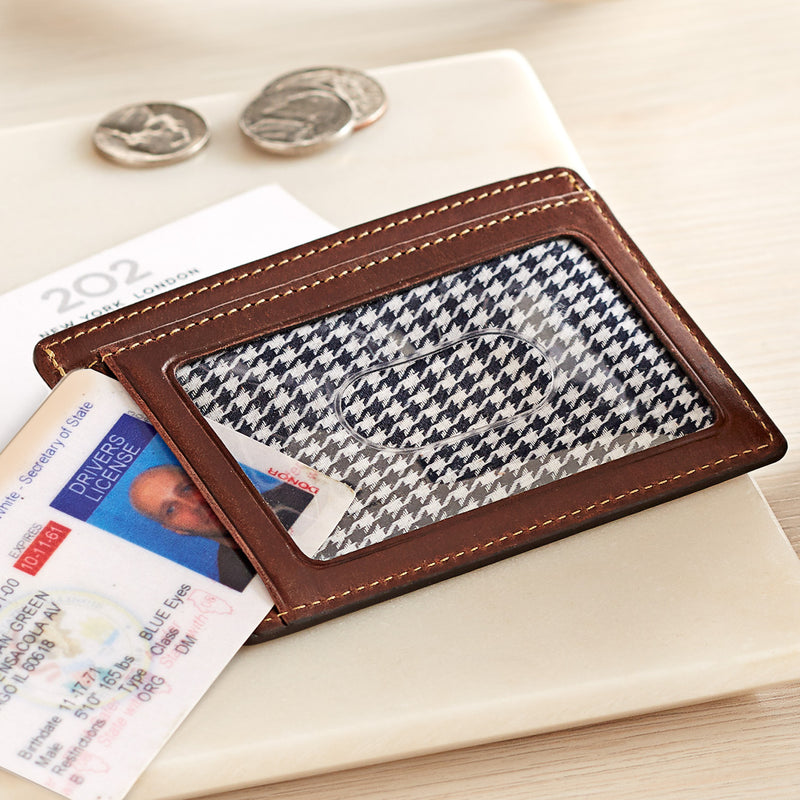 Boconi Leather Bryant Vintage RFID Blocking Weekender ID Cardcase 107-9517