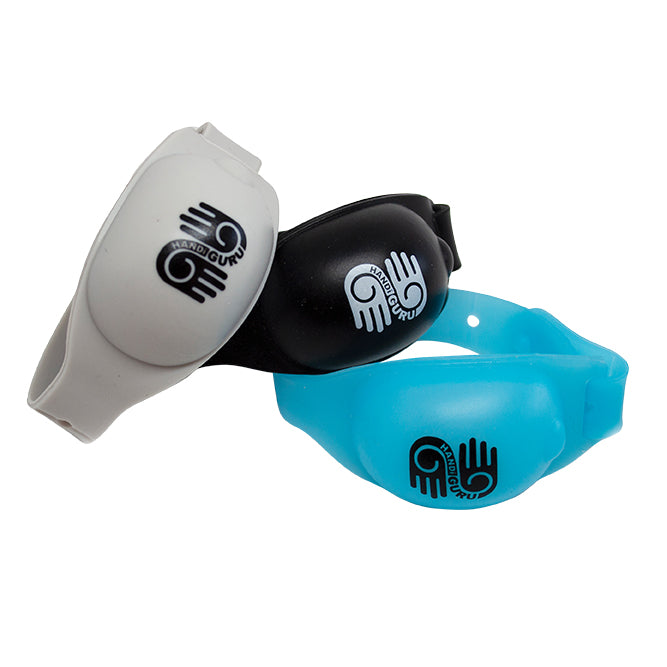 HandiGuru On-The-Go Refillable Wristband Kit (Sanitizer, Sunscreen, Bug Repellent) HG