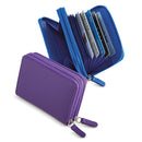 ILI Leather RFID Protective Zip Accordian Card Case 6714