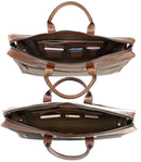 Korchmar Sawyer Z3223 Compact Computer Brief Olive Waxed Canvas with "Pull Up" Leather Trim