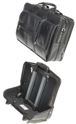 McKlein P Series CLINTON 88445 Leather 17" Detachable-Wheeled Laptop Case
