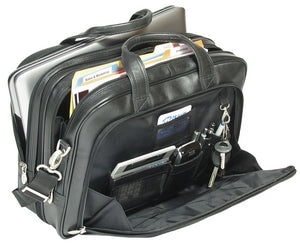 McKlein C Series PEARSON 84565 Leather Expandable Double Compartment Briefcase