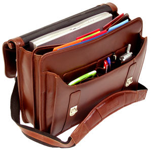 McKlein V Series Halsted Leather Double Compartment Laptop Case 80335