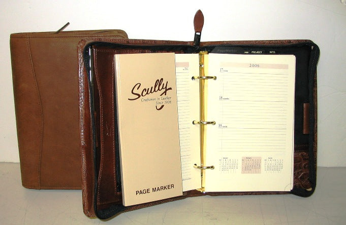 Scully 8053Z-06 & 8053Z-11 Leather Zip 3-Ring Organizer