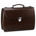 Jack Georges Elements Collection 4402 Double gusset flap over leather briefcase