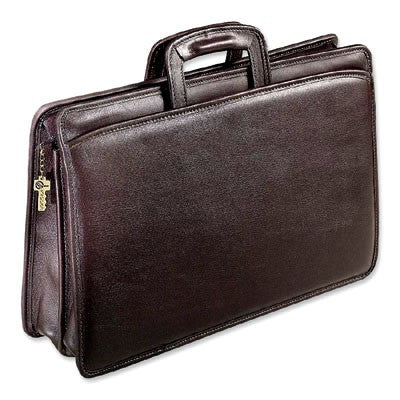 Jack Georges University Collection 2296 Double gusset top zip tri-pocket portfolio Briefcase