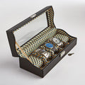 NLDA 5 Piece Watch Box with Blue and Tan Square Lining 610-15211