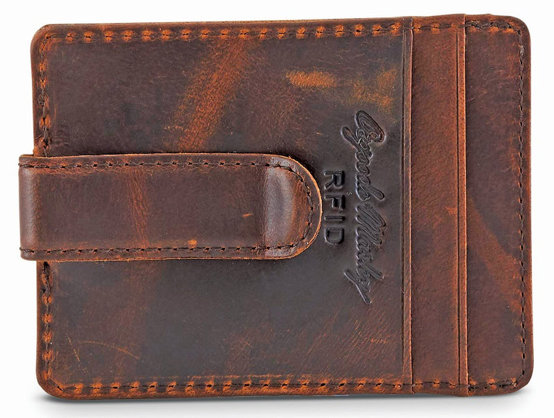 Osgoode Marley Distressed Leather ID Front Pocket Wallet with Money Clip 1303