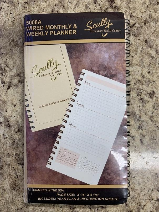 Scully 2024 5008A 3.25" x 6.25" Spiral Monthly & Weekly Planner 043968