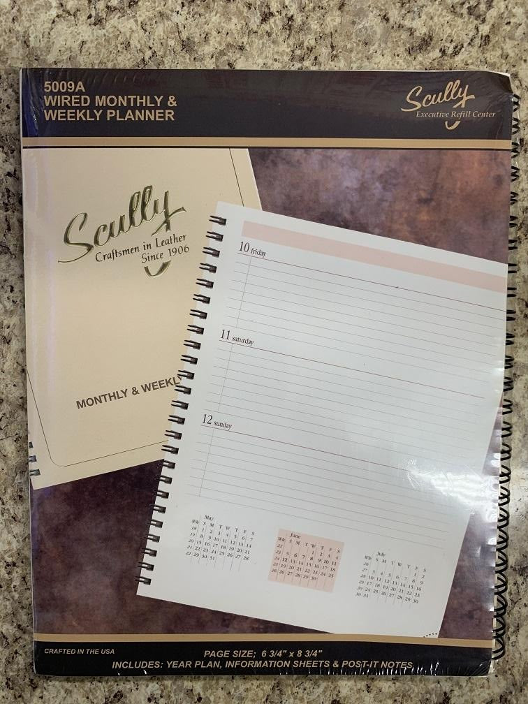 Scully 2024 5009A Monthly + Weekly 6.75" x 8.75" Spiral Agenda Refill 043965