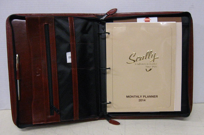 Scully 96Z Leather Binder With Handles