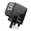 TRAVELON DUAL USB CHARGER/ADAPTOR 12712 Black